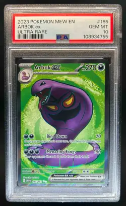 2023 Pokemon SV 151 MEW EN Arbok ex #185/165 PSA 10 - Image 1