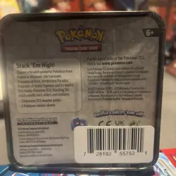 Pokemon TCG Stack'em High Tin of 3 Booster Packs Factory Sealed New - Image 5
