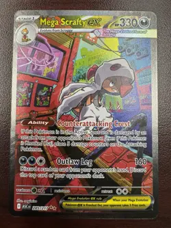 Mega Scrafty EX 285/217 SIR Illustration Rare Pokemon Ascended Heroes Near Mint - Image 1