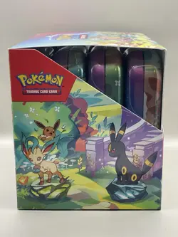 Pokemon Prismatic Evolutions Mini Tins Display Box (8 Factory Sealed Tins) - Image 4