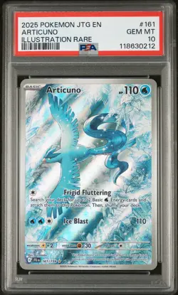 2025 POKEMON JTG EN-JOURNEY TOGETHER ILLUSTRATION RARE #161 ARTICUNO PSA 10 - Image 1