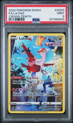 2023 POKEMON SWORD & SHIELD CROWN ZENITH #GG20 FULL ART/LATIAS PSA 9 - Image 1