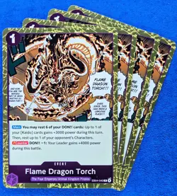 4x Flame Dragon Torch EB04-040 R | The Azure Sea's Seven | One Piece TCG | EN - Image 1