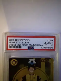 MONKEY D LUFFY BVB X ONE PIECE MATCH DAY '25 ONE PIECE PROMOS 2025 003 PSA 10 - Image 3