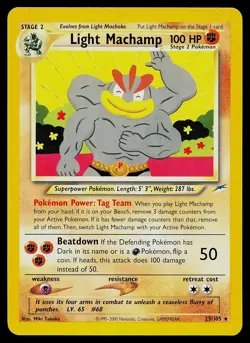 Pokemon Card - Light Machamp Neo Destiny 25/105 Rare - Image 1