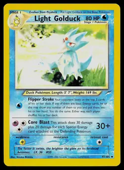 Pokemon Card - Light Golduck Neo Destiny 47/105 Uncommon - Image 1