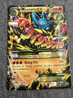 Pokemon M Lucario EX Ultra Rare Holo XY Furious Fists 55/111 220 HP Card - Image 1