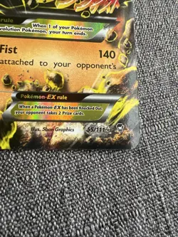 Pokemon M Lucario EX Ultra Rare Holo XY Furious Fists 55/111 220 HP Card - Image 2