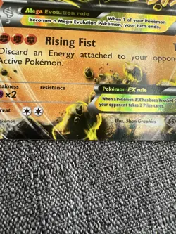 Pokemon M Lucario EX Ultra Rare Holo XY Furious Fists 55/111 220 HP Card - Image 3