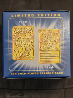 Pokemon Burger King 23k Gold Plated Trading Card Mewtwo Blue Box - Image 2