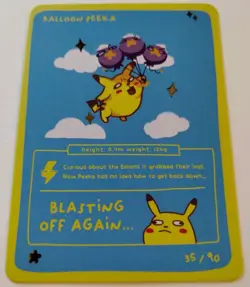 Pokedoodles Pikachu Drifloon (Balloon Peeka) 35/90 Gold Star Rare Pokemon Card - Image 3