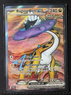 Pokemon TCG Raging Bolt EX Scarlet & Violet Temporal Forces 196/162 Holo Card - Image 1