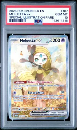 2025 Pokemon Black Bolt Meloetta EX Special Illustration Rare PSA 10 #167 - Image 1