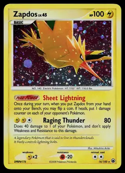 Pokemon Card - Zapdos Majestic Dawn 14/100 Holo Rare - Image 1