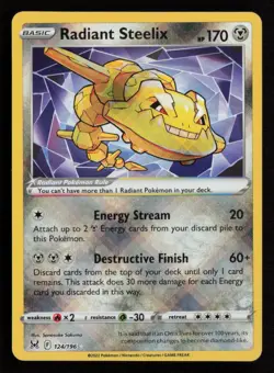 Radiant Steelix 124/196 Pokemon SWSH11: Lost Origin Radiant Rare NM - Image 1