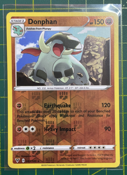 Pokemon TCG Donphan Vivid Voltage 087/185 Reverse Holo Rare Near Mint - Image 1