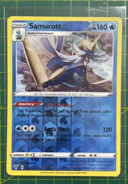 Pokemon TCG Samurott Vivid Voltage 035/185 Reverse Holo Rare Near Mint - Image 1