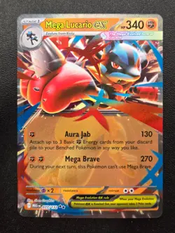 Pokemon TCG Mega Lucario ex - Double Rare ME01: Mega Evolution 077/132 NM - Image 1