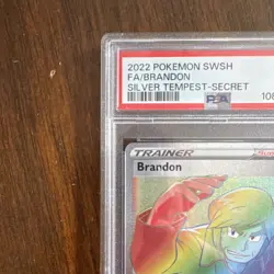 Pokemon TCG Brandon 203/195 Silver Tempest Secret Rare Full Art Holo PSA 9 2022 - Image 3