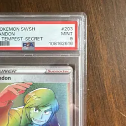Pokemon TCG Brandon 203/195 Silver Tempest Secret Rare Full Art Holo PSA 9 2022 - Image 4