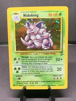 Pokemon TCG Nidoking Base Set 2 Unlimited Holo 11/130 WOTC VTG 2000 LP - Image 1