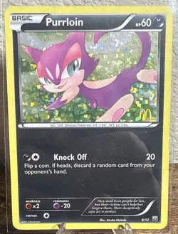 Pokemon Purrloin Confetti Holo 9/12 McDonald's Collection 2012 - Image 1