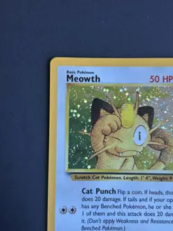 Pokemon Meowth 10/53 Wotc Promo Holo MP Crease - Image 4