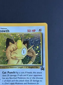 Pokemon Meowth 10/53 Wotc Promo Holo MP Crease - Image 5