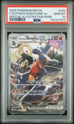 2025 POKEMON DRI EN-DESTINED RIVALS #232 CYNTHIA'S GARCHOMP EX PSA 10 - Image 1