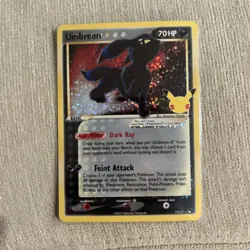 Pokemon TCG: Umbreon 17/17 Gold Star 25th Anniversary Celebrations NM~ - Image 1