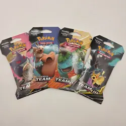 Pokemon Sun & Moon Team Up Booster Pack Art Set Sealed Lot 4 DK0235 - Image 1