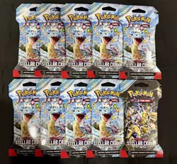 Pokemon TCG Stellar Crown Booster Pack Lot Of 10. New Sealed. - Image 1