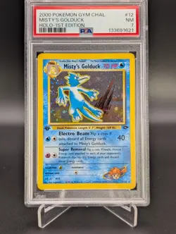 2000 POKEMON GYM CHALLENGE HOLO-1ST ED #12 MISTY'S GOLDUCK PSA 7 - Image 1