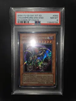 Yu Gi Oh! Caos Emperor Dragon IOC-000 1st Edition Psa 8 No Lob Lod Mfc Dcr Ced - Image 1