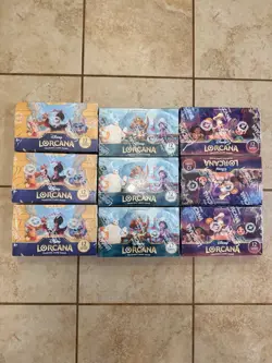Lorcana Booster Box Bundle Sealed New Lot of 9 Disney Mickey Mouse Stitch - Image 1
