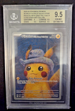 Pokemon card Pikachu with Grey Felt Hat Van Gogh Full Art Promo SVP 085 BGS 9.5 - Image 1