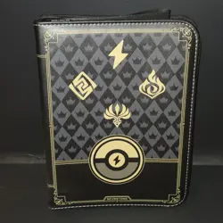 Pokemon TCG 3 Ring Binder With 200 Sleeves Black And Gold - Image 1