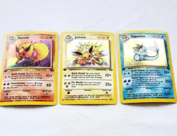 1st EDITION FLAREON 3/64 JOLTEON 4/64 VAPOREON 12/64 Jungle HOLO RARE Pokemon - Image 1