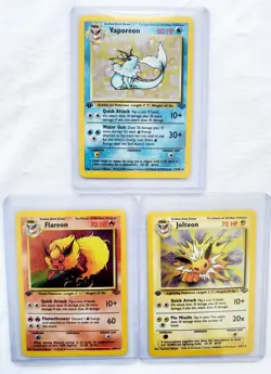 1st EDITION FLAREON 3/64 JOLTEON 4/64 VAPOREON 12/64 Jungle HOLO RARE Pokemon - Image 5