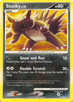 STUNKY 76/100 - COMMON NON-HOLO - DP Stormfront - 2008 Pokemon CARD - NM/M - Image 1