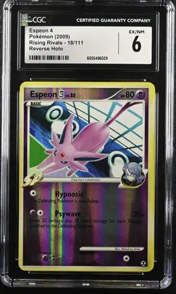 Pokemon Card Reverse Holo Espeon 4 18/111 CGC 6 Platinum Rising Rivals - Image 1