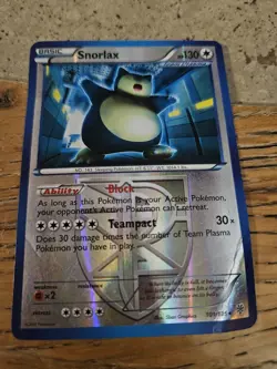 Snorlax 101/135 B&W Plasma Storm Reverse Holo Ultra 2012 Has Bends - Image 1