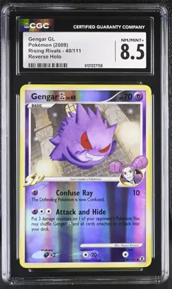 CGC 8.5 Gengar GL 2009 Rising Rivals 40/111 Reverse Holo Pokemon Card - Image 1