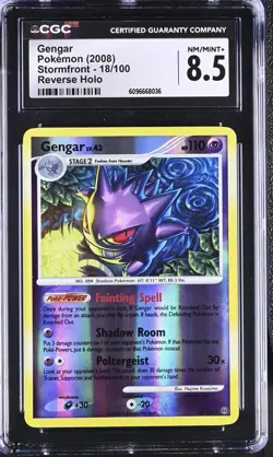 Gengar 18/100 Stormfront Reverse Holo Pokemon 2008 CGG 8.5 Platinum Diamond - Image 1