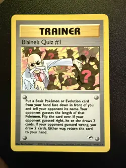 Pokemon TCG Blaine's Quiz #1 Gym Heroes Set 97/132 LP - Image 1