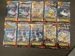 Pokemon TCG Scarlet & Violet Surging Sparks Booster Pack Lot (10) New & Sealed - Image 1