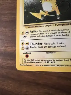 Pokemon TCG Base Set 2 Raichu Holo Card 16/130 LP/NM Condition - Image 5