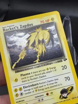 Rocket's Zapdos 15/132 Holo Rare Gym Challenge Pokemon MP EL3 - Image 2