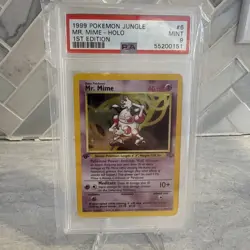Pokemon PSA 9 Mint 1st Edition Jungle Holo Mr. Mime - Image 1