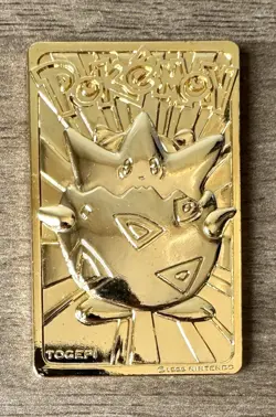 Togepi Pokemon Limited Edition Nintendo 1999 23K Gold Plated Card - #B - Image 1